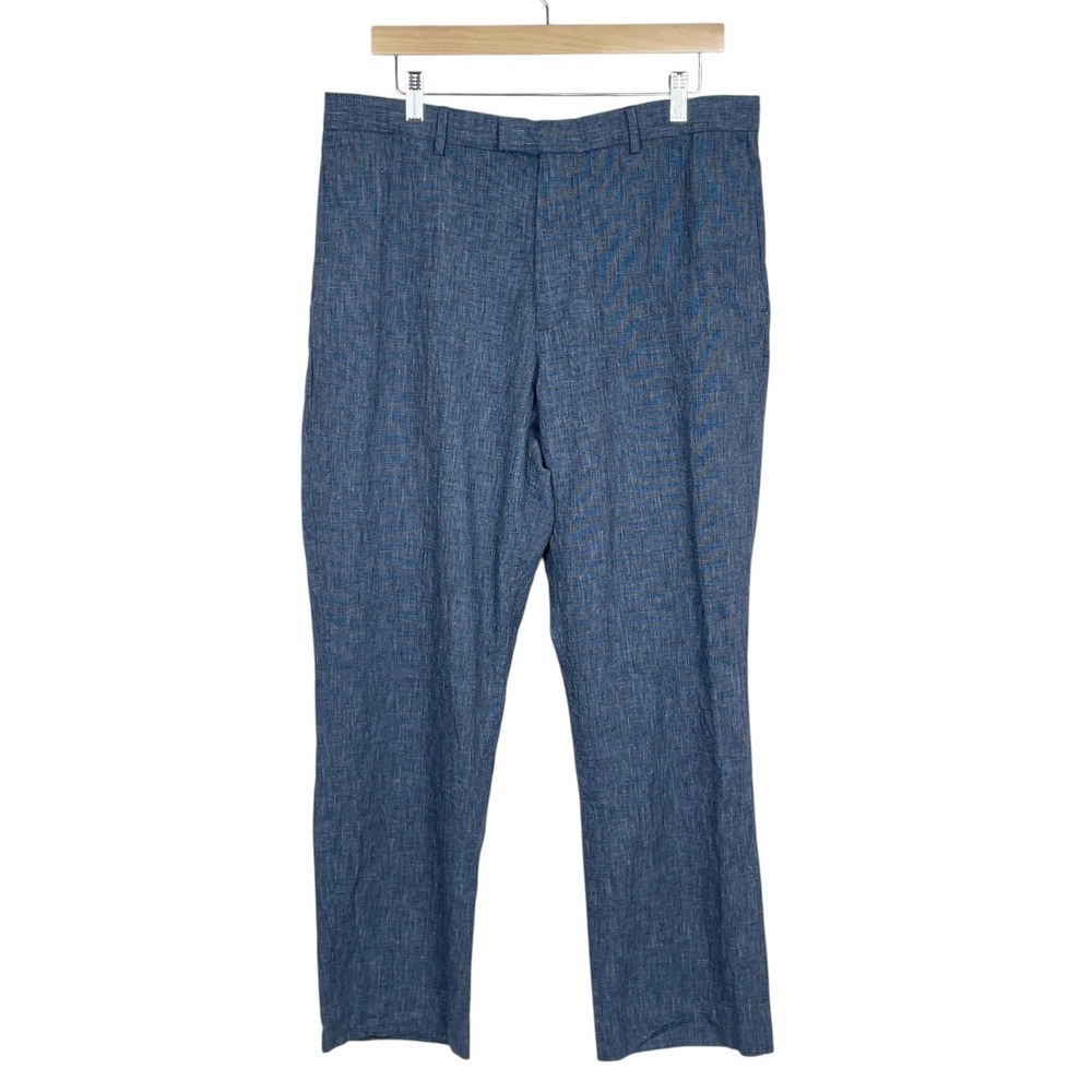 Banana Republic Blue Linen Blend Pants Mens 35x30 Coastal Minimalist Textured